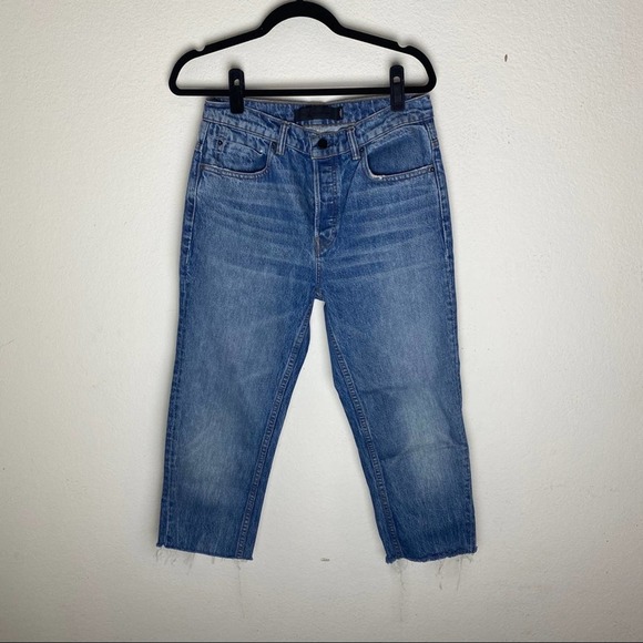 Denim X Alexander Wang Blue Raw Hem Straight Jeans sz 26 - Picture 1 of 7